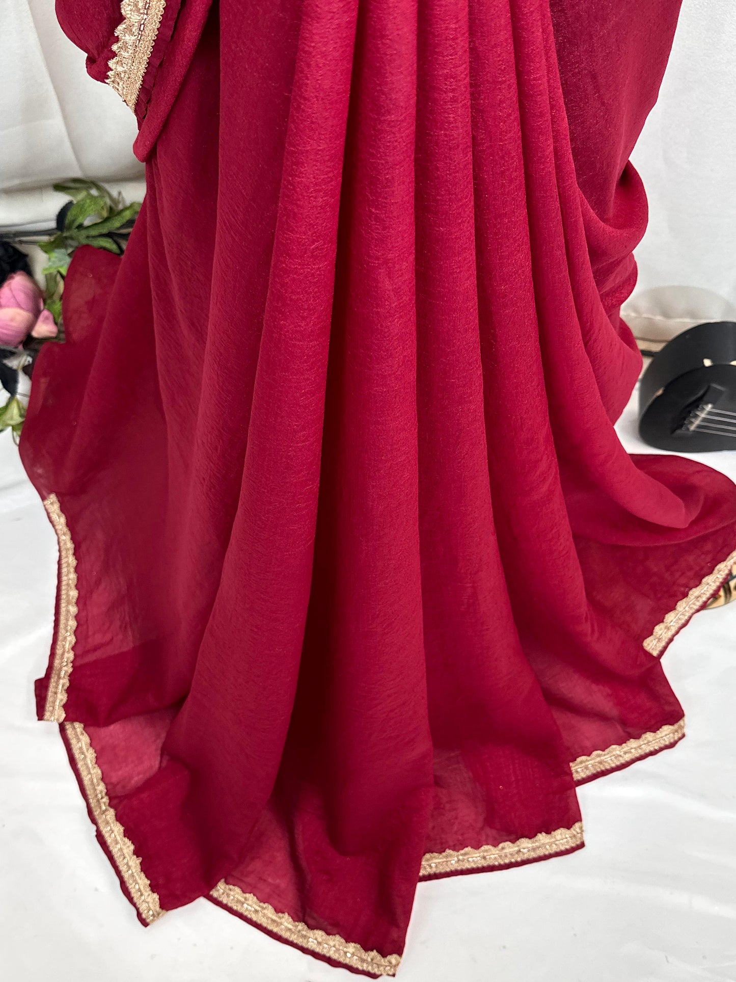 Premium Quality Indian Chinon Silk Saree