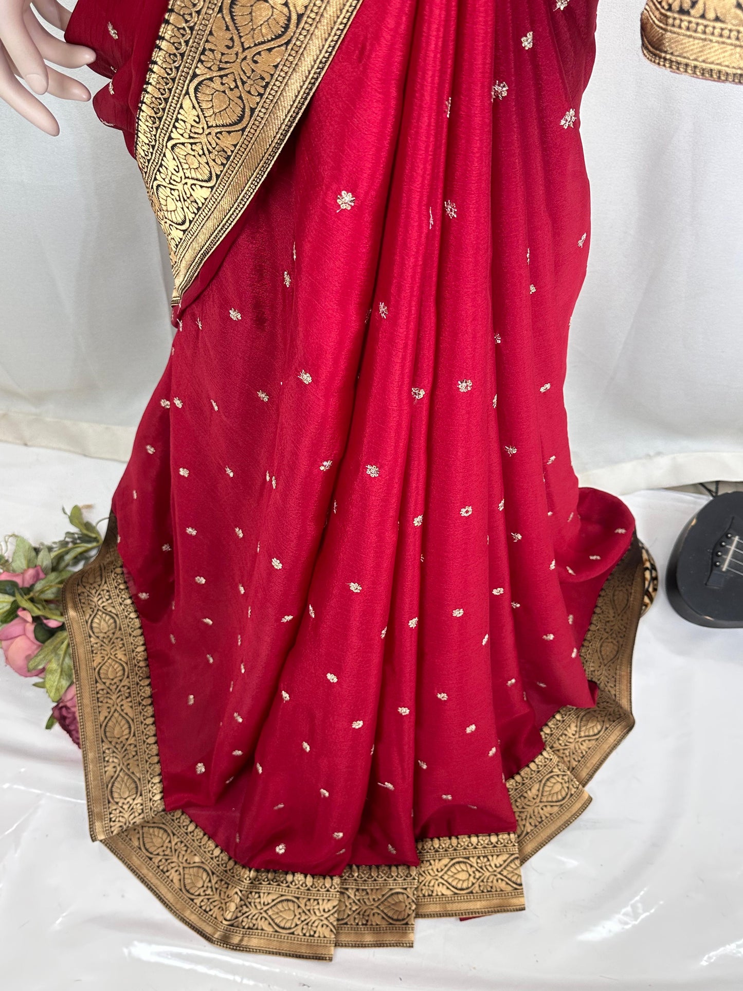 Premium Quality Indian Chinon Silk Saree