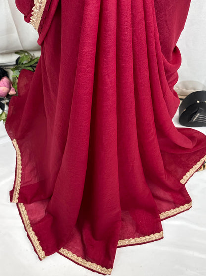 Premium Quality Indian Chinon Silk Saree