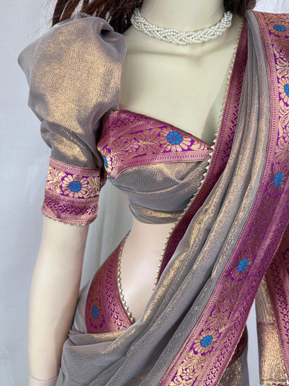 Premium Indian Lama Silk Saree