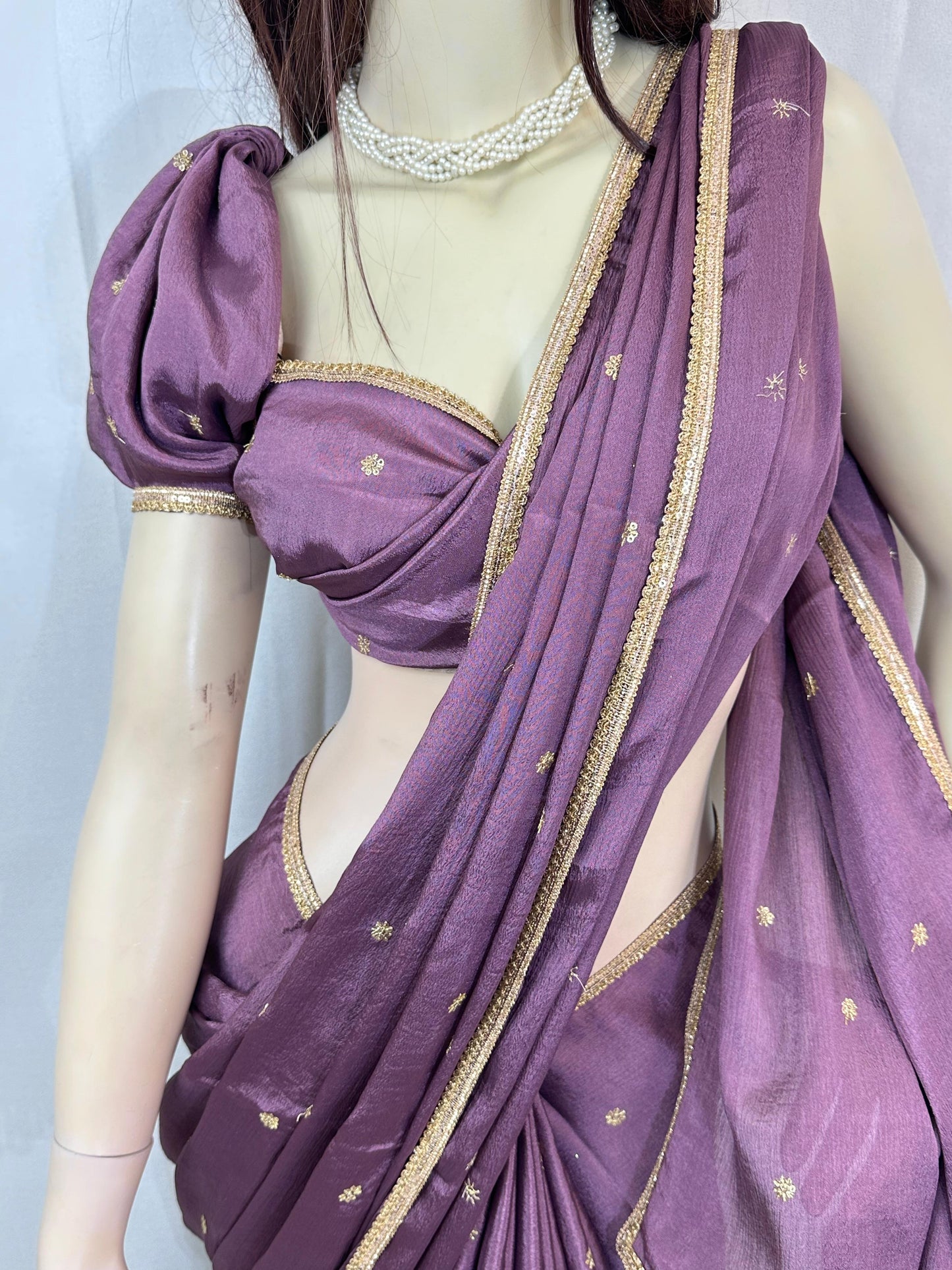 Premium Quality Indian Chinon Silk Saree
