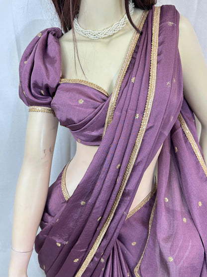 Premium Quality Indian Chinon Silk Saree