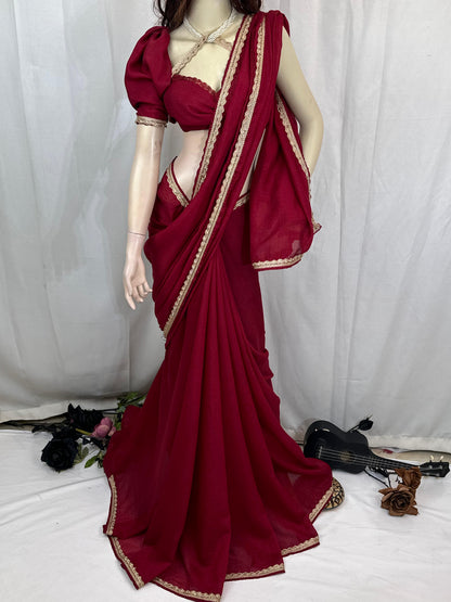 Premium Quality Indian Chinon Silk Saree