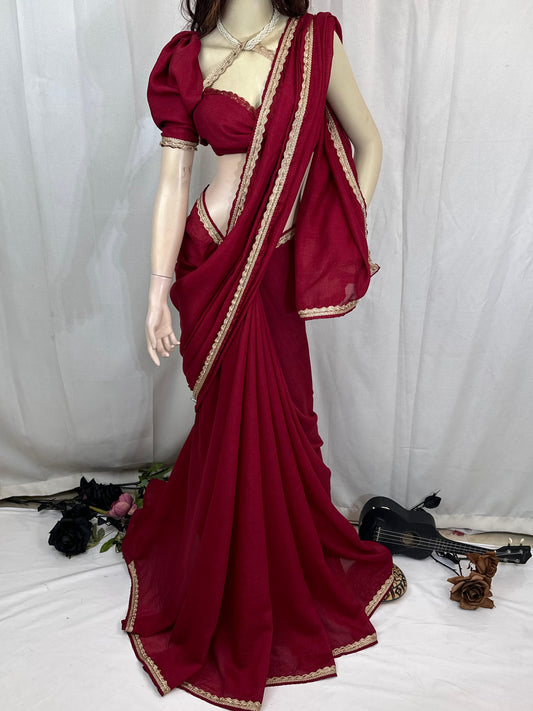 Premium Quality Indian Chinon Silk Saree