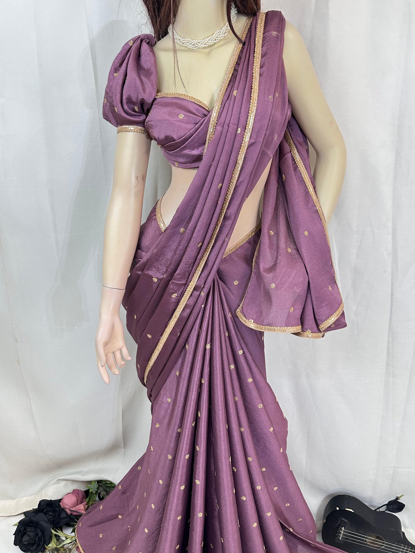 Premium Quality Indian Chinon Silk Saree