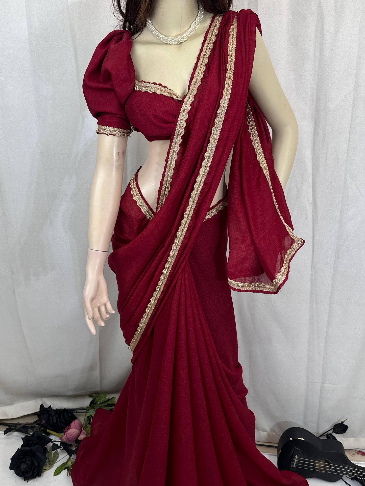 Premium Quality Indian Chinon Silk Saree