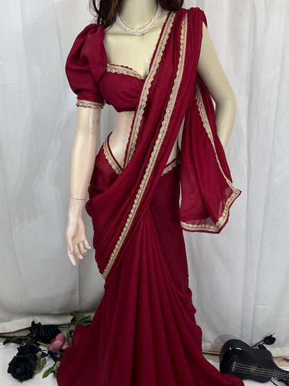 Premium Quality Indian Chinon Silk Saree